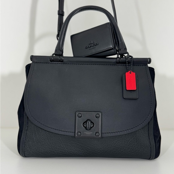 Coach Handbags - COACH Drifter Carryall in Black Leather & Jet Black Micro Wallet
